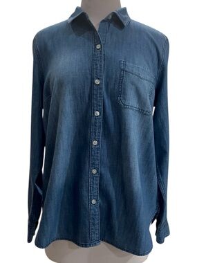 Old Navy Denim Button-Down Shirt Blue